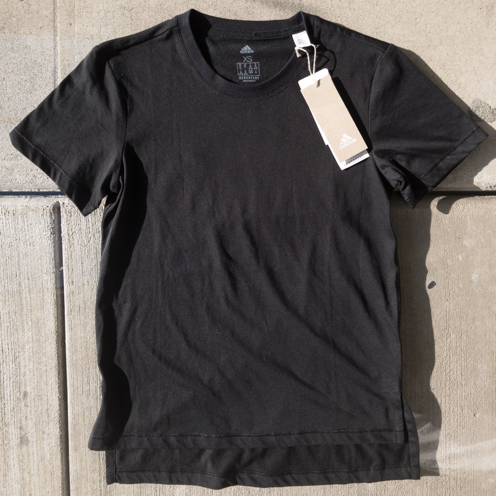Womens Adidas Aeroready Go-To Tee Shirt Black Extra-Small